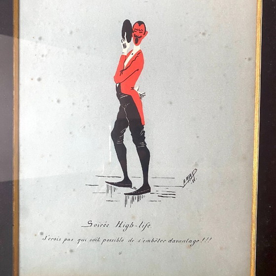 Image 1 of Set van 5 ingelijste illustraties van Maurice Marais, 19e eeuw