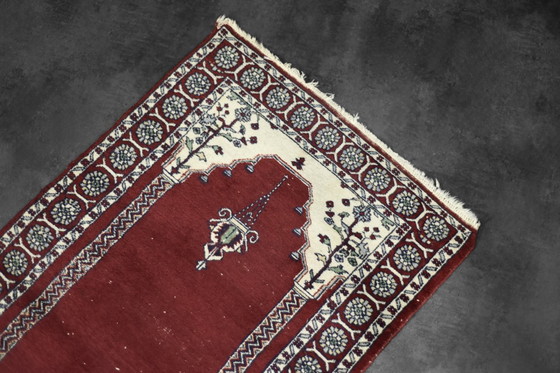 Image 1 of Tappeto da preghiera orientale pakistano Mihrab tessuto a mano vintage, anni '60