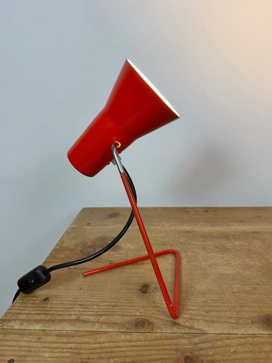 Vintage Red Table Lamp by Josef Hurka for Drupol, 1960s I – Iron, Metal (photo 20 of 21)
