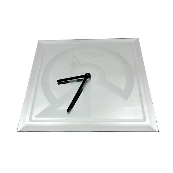 Image 1 of Vintage 1980s Kienzle Wall Clock – Mirrored Glass, Art Deco/Memphis Style.