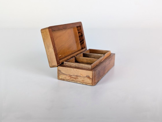 Image 1 of Vintage wooden box, casket, stamp box, jewelry box, casket