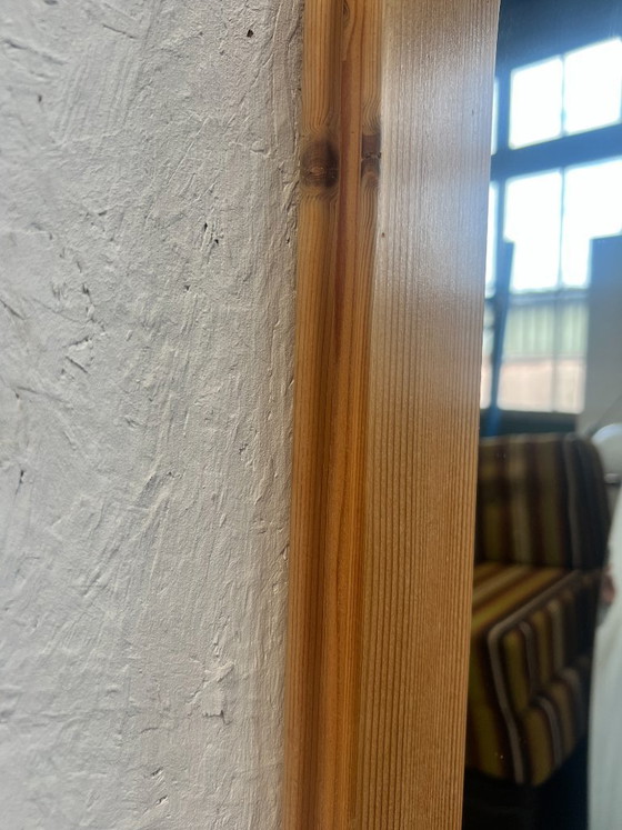 Image 1 of Vintage Large Pine Wood Mirror, Sweden 1970s