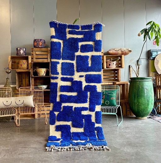 Marokkanisch Blau Majorelle Läufer Läufer Teppich 85x250 cm, Wohnzimmer Läufer Teppich