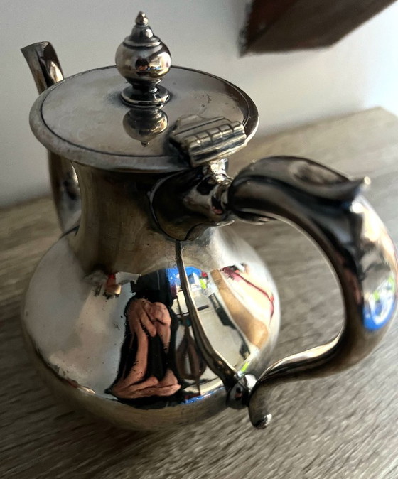 Image 1 of Elkington & Co Birmingham 20e-eeuwse verzilverde koffie-/theepot, voorzien van keurmerk.