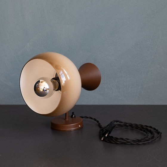 Image 1 of Bruine Herda Diabolo Vintage Mushroom Wandlamp