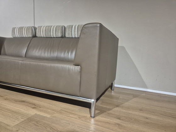 Image 1 of Canapé d'angle Montel - Marron - Cuir - Appuie-têtes - Design