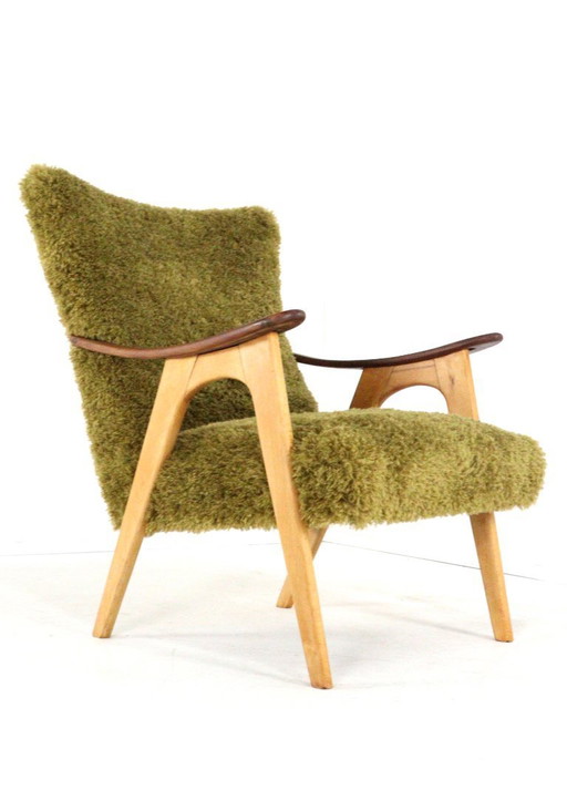 Poltrona vintage "Wing" bicolore con motivo doodle