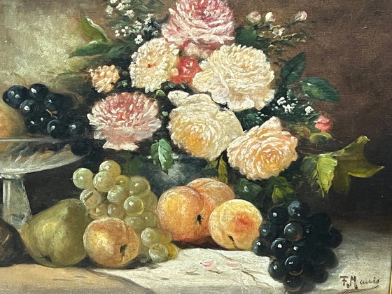 F. Meuris, "Still Life with Fruits.", Paintings & Drawings, Canvas (photo 3 of 8)