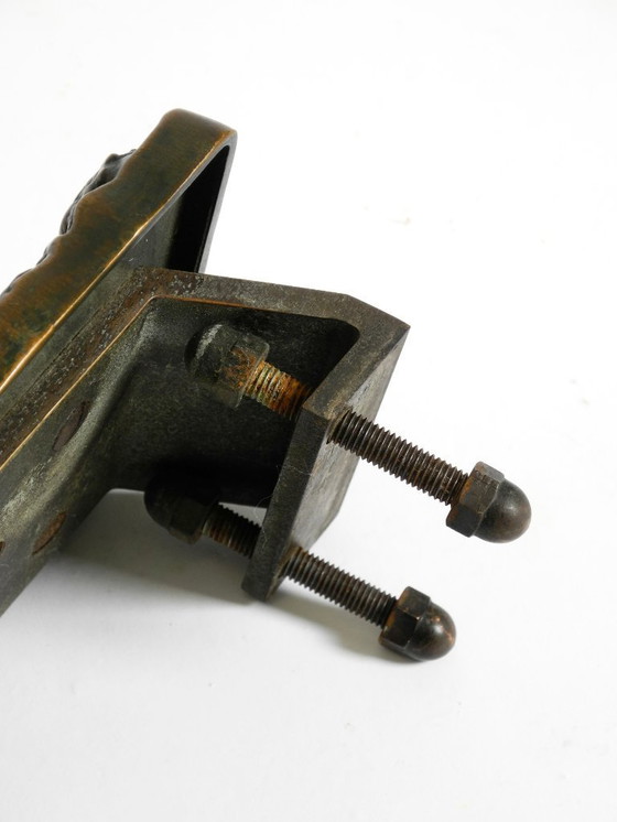 Image 1 of Maniglia a spinta brutalista in bronzo massiccio e pesante degli anni '70 di Alpan Germania