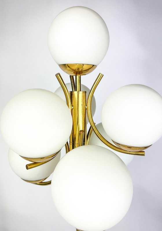 Lampadaire Sputnik vintage Richard Essig, Verre, Métal, Doré (photo 11 sur 16)