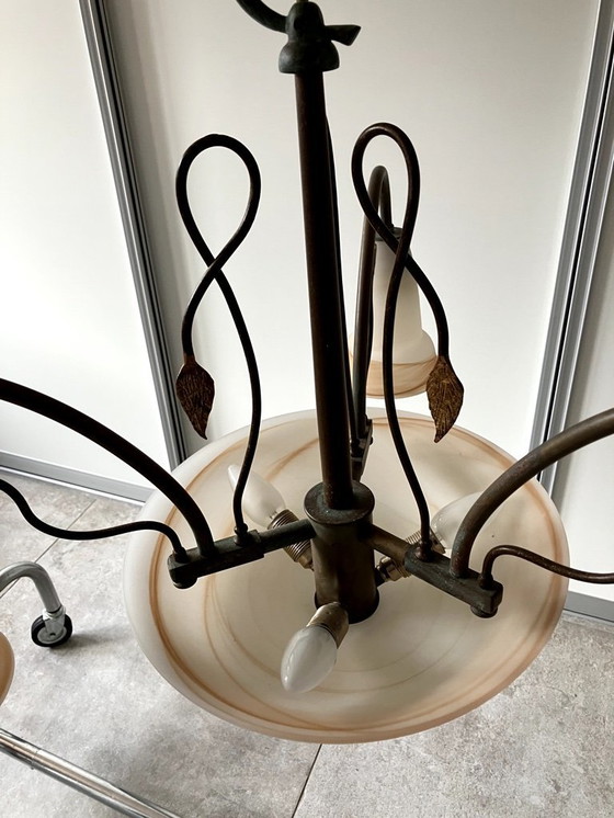 Image 1 of Lampada a sospensione Falb design in alabastro e ottone