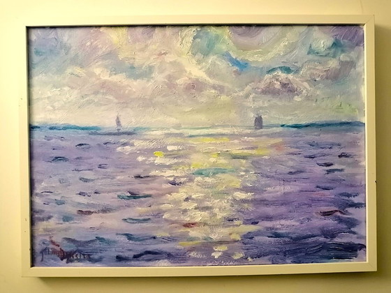 Johannes Dijkstra 'Paterswoldsemeer' Olio su tela – Dipinti e disegni, Wood, Canvas (photo 3 of 5)