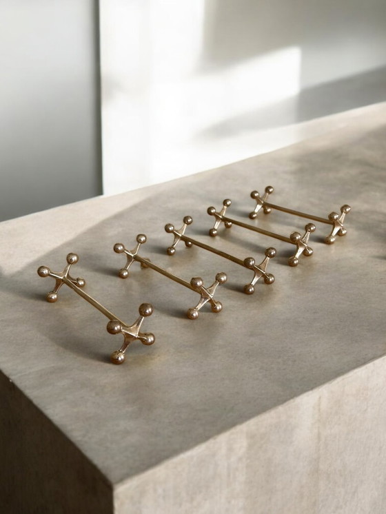 Image 1 of Set of 5 Vintage Knife Plates - Krupp Berndorf - Silver plated