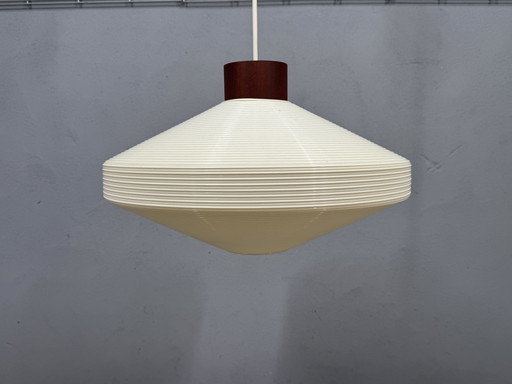 Vintage pendant lamp with wooden detail