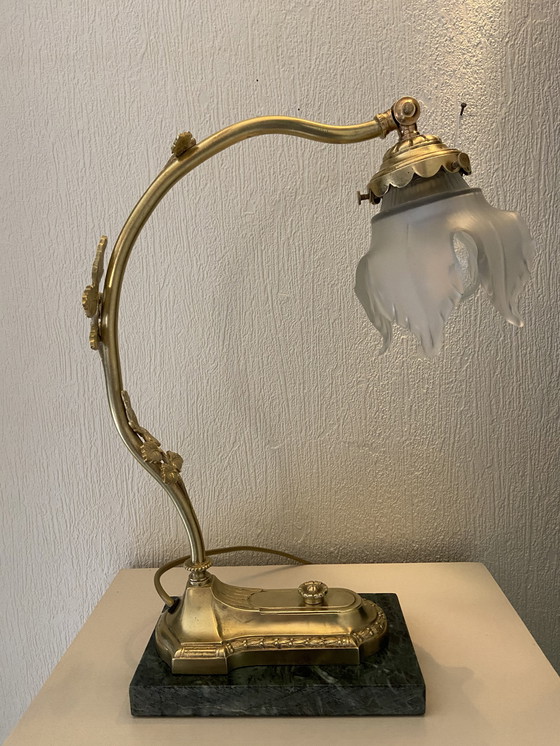 Image 1 of Art Nouveau style articulated bronze desk lamp