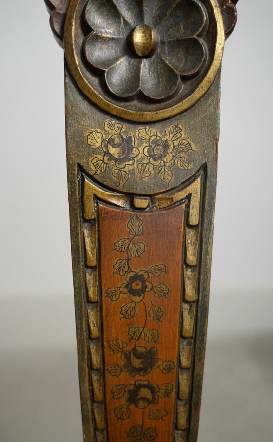 Image 1 of Handbemalter Tiroler Kinderstuhl - 19. Jahrhundert Alpine Volkskunst