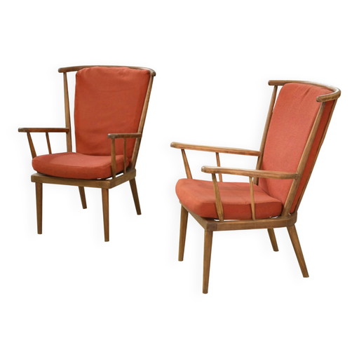 Paire de chaises éventail Baumann années 1960