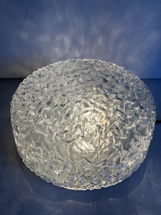 Image 1 of Glashütte Limburg Vintage Plafondlamp Bubbelglas