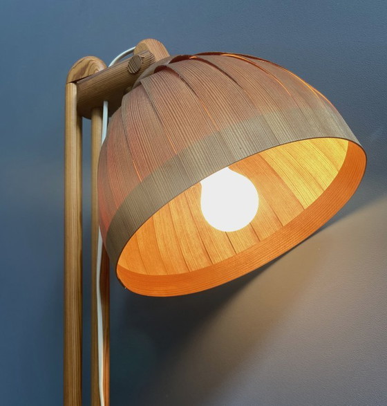 Image 1 of Hans agne Jakobsson houten vloerlamp jaren 60