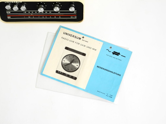 Image 1 of Original 1970s UNIVERSUM Wall Clock with Radio by Adriano Rampoldi for Quelle Versand Germany – Made in Italy