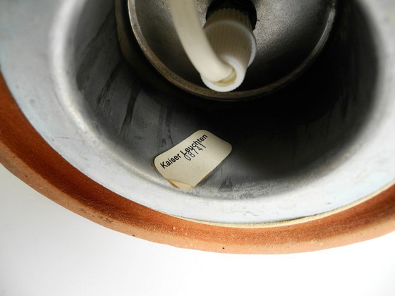 Image 1 of Mooie grote keramieken tafel- of vloerlamp uit 1960 in lichtbruin van Kaiser Leuchten