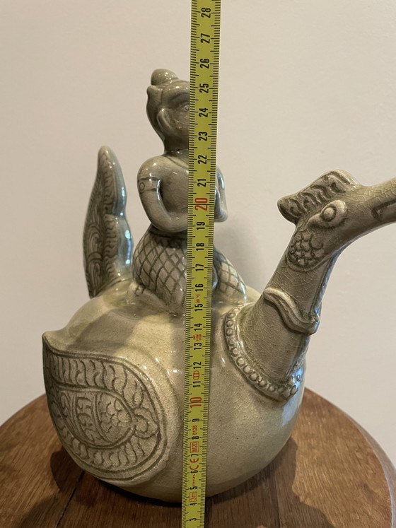 Image 1 of Celadon-glazed kendi