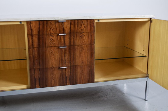 Image 1 of Florence Knoll 60's Rosewood Marble Sideboard Knoll International Editor