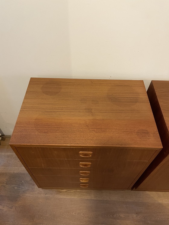 Image 1 of Cassettiera vintage danese Ladekast in teak, design di metà secolo