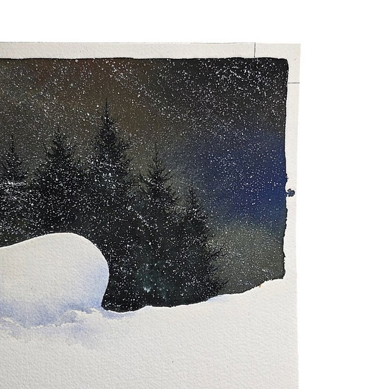 Image 1 of Olivier Dunrea gouache It's Snowing Page 1, from 2000