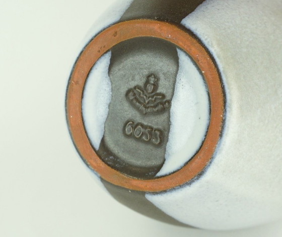 Image 1 of german mid century vase by majolika karlsruhe, two-tone decoration, fridegart glatzle, 1950s, model no. 6053