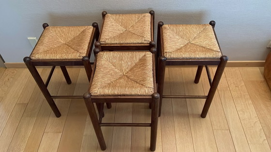 Tabourets de bar vintage – Rattan, Wood (photo 5 of 5)