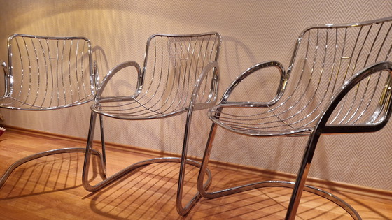 Image 1 of Gastone Rinaldi 4x Chrome Chairs