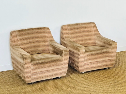 Coppia di poltrone vintage in velluto, 1970