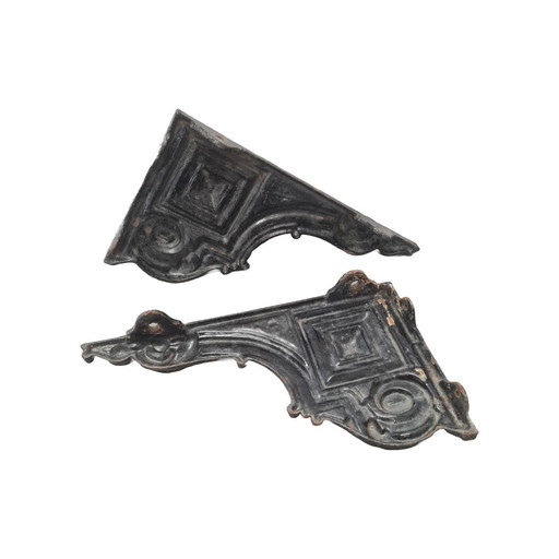Classiche mensole da parete in ghisa smaltata francese, circa 1900
