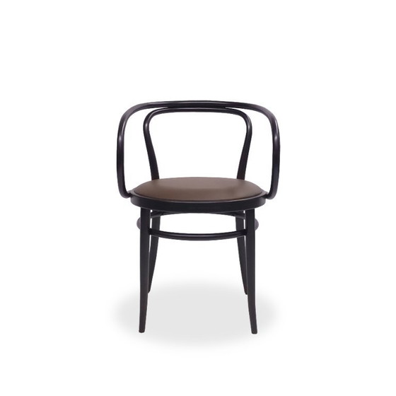 Image 1 of THONET 209 P | Ledersitz Braun Bugholz Schwarz | Stuhl