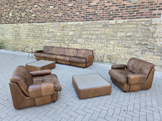 Image 1 of Canapé modulaire Vintage 60s 70s Loft Studio Fauteuil en cuir Canapé en cuir Mid Century