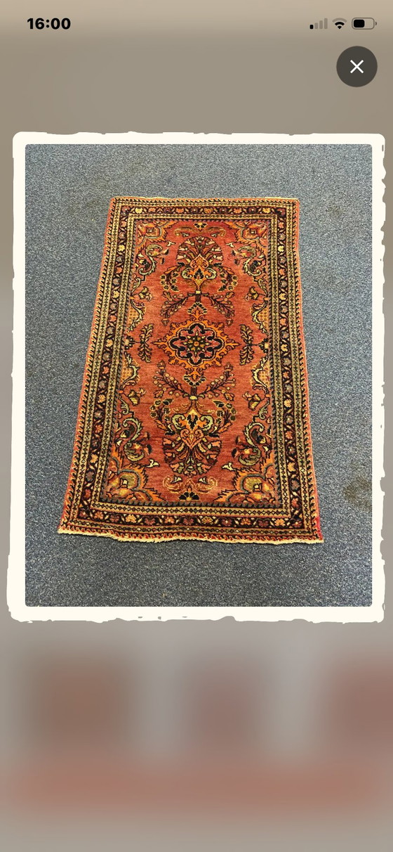 Tapis persan ancien Sarouk en laine noué à la main avec médaillon floral – Wool (photo 5 of 5)
