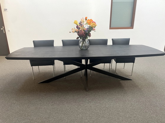 Image 1 of Dining Room Set Table Danish Oval 300 cm and 8 Chairs Toledo (Black)