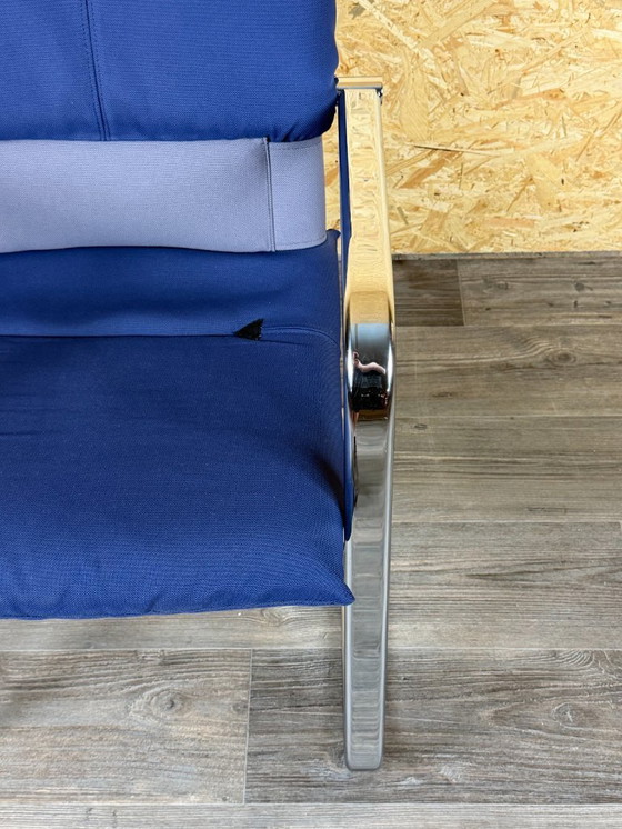 Image 1 of 1990s Vitra Figura Freischwinger Design Mario Bellini Objekt X Metall & Stoff