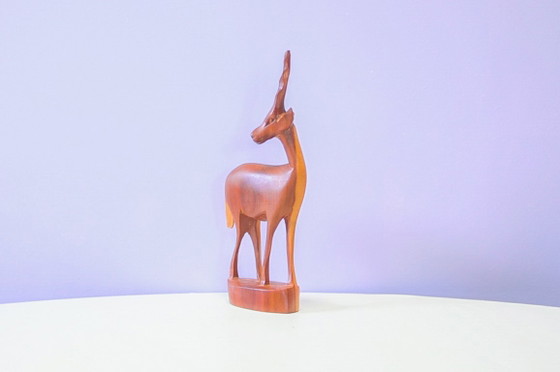Antilopen-Skulptur aus Teakholz – Dekorative Objekte, Wood (photo 5 of 5)