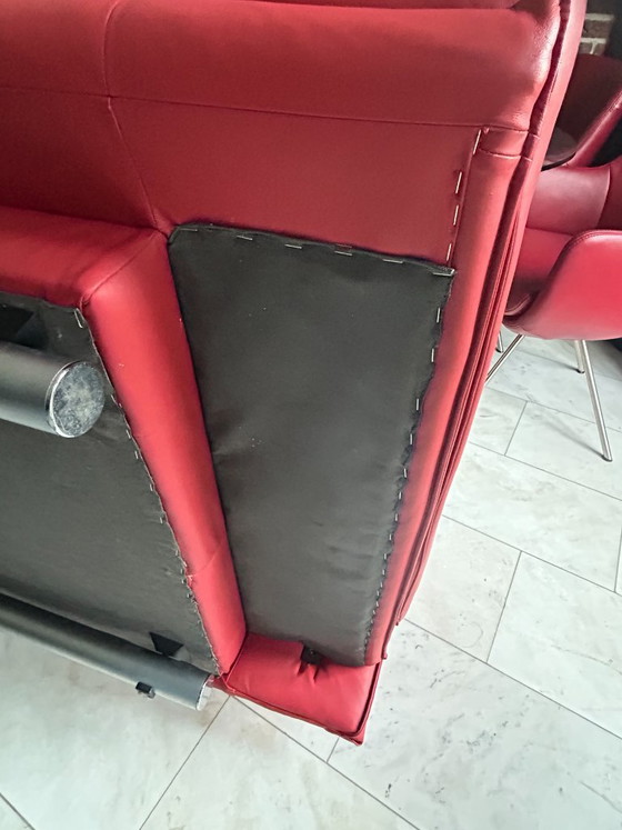 Rolf Benz 6500 Driezitsbank Rood Leer – 3-5 zitsbanken, Leather, rvs (photo 15 of 15)