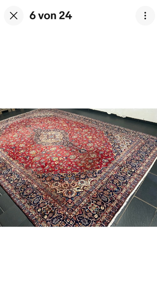 XXL Indo Keshan handgeknoopt oosters tapijt 450x312cm handgemaakt