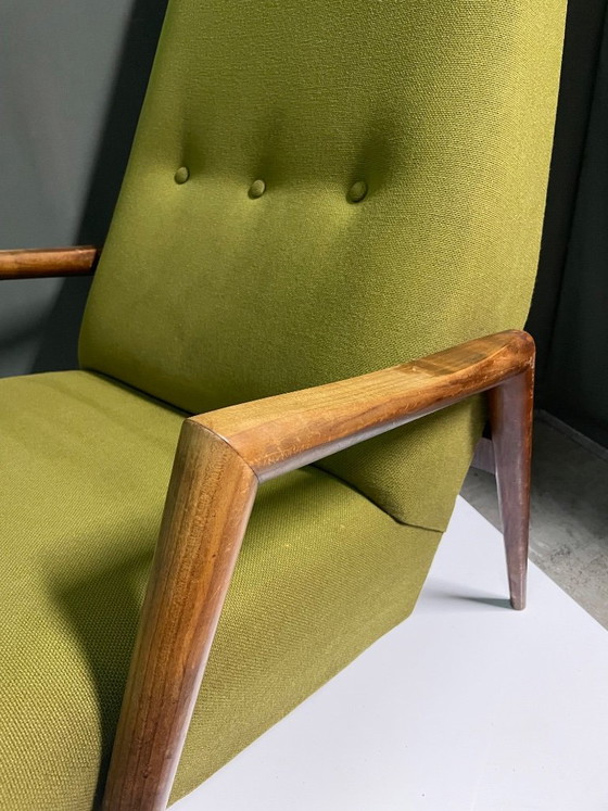 Rare fauteuil lounge Rob Parry Triennale, Gelderland, Bois, Textile, Vert, Mid Century Modern (photo 7 sur 7)