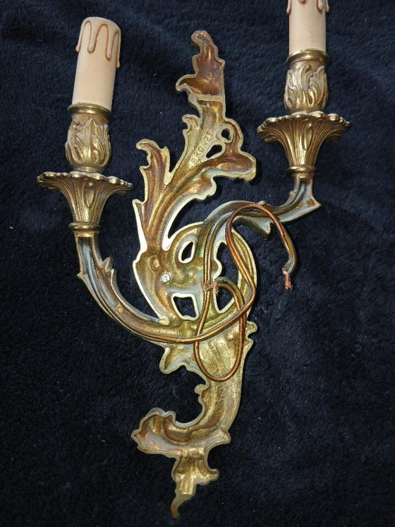 Image 1 of 2 applique da parete in bronzo rocaille in stile Luigi XV