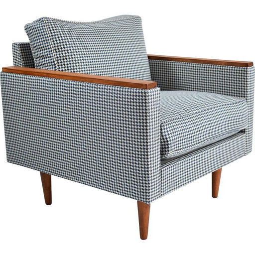 Poltrona vintage ZWP-8, pied de poule 1970