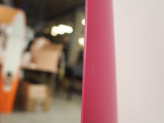Image 1 of Lipstick mirror, pink, Italian design, 1970s, designer: Rodolfo Bonetto