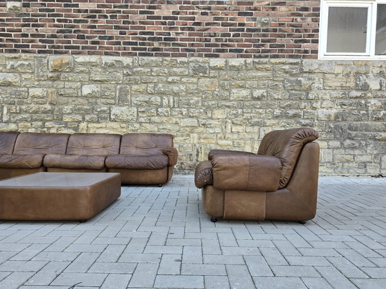 Image 1 of Canapé modulaire Vintage 60s 70s Loft Studio Fauteuil en cuir Canapé en cuir Mid Century