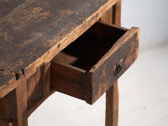 Tavolo antico in legno massello – Tavolino cinese con cassetto – circa 1900 – Console, Rustic (photo 26 of 40)