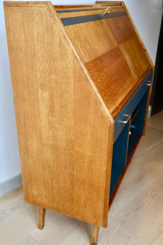 Image 1 of Mid-Century Secretary Converted into Drinks Cabinet – Fully Restored