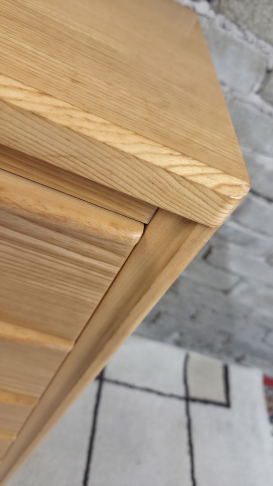 Image 1 of Vintage Scandinavische commode van massief hout met 6 lades, jaren 70.